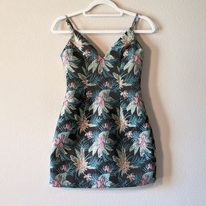 Floral embroidered mini dress
